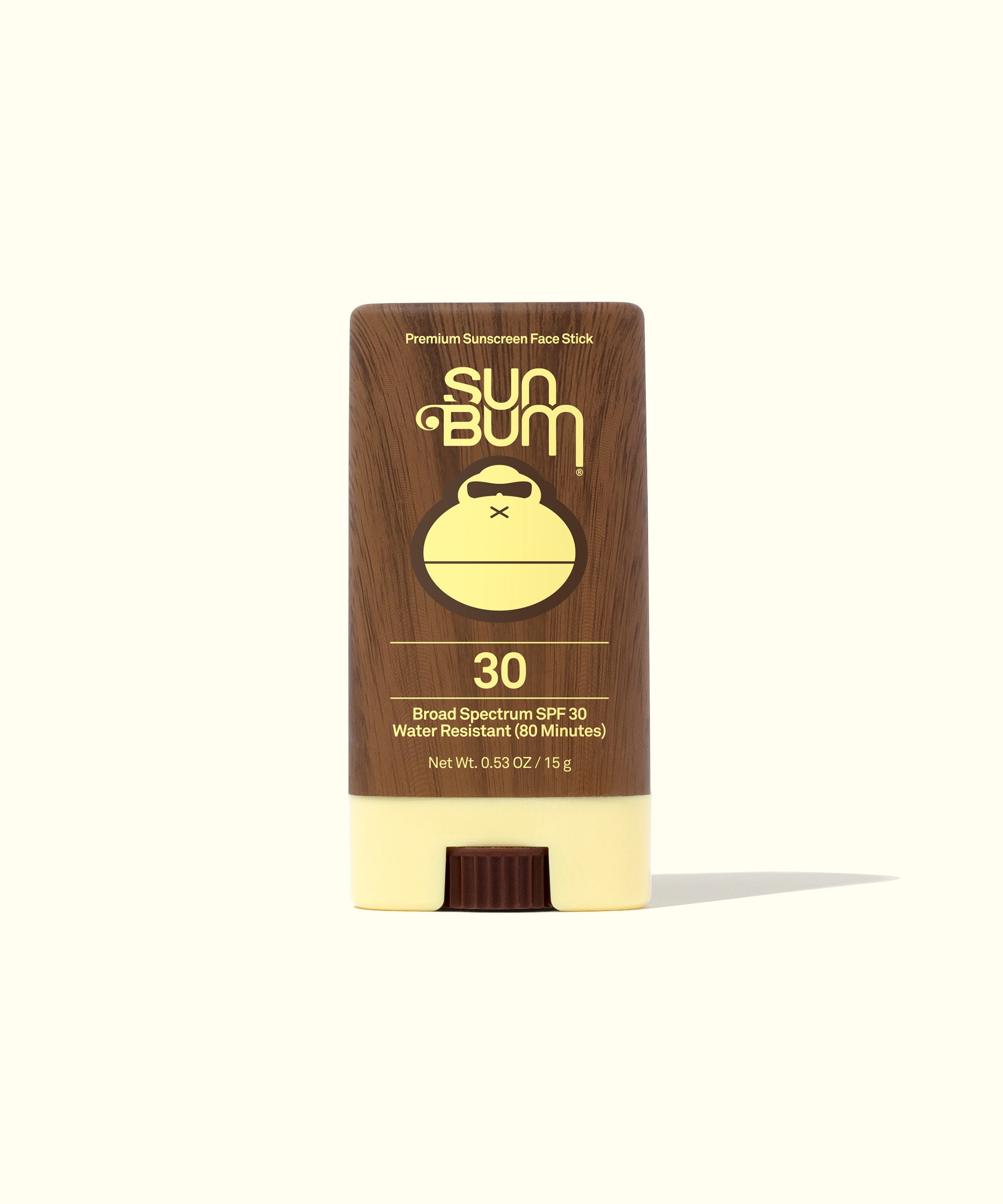 Original SPF 30 Sunscreen Face Stick with easy glide application and portable design. Sun Bum.