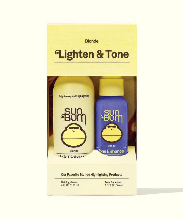 Blonde Lighten & Tone Kit by Sun Bum, perfect for brightening and highlighting hair all year round.