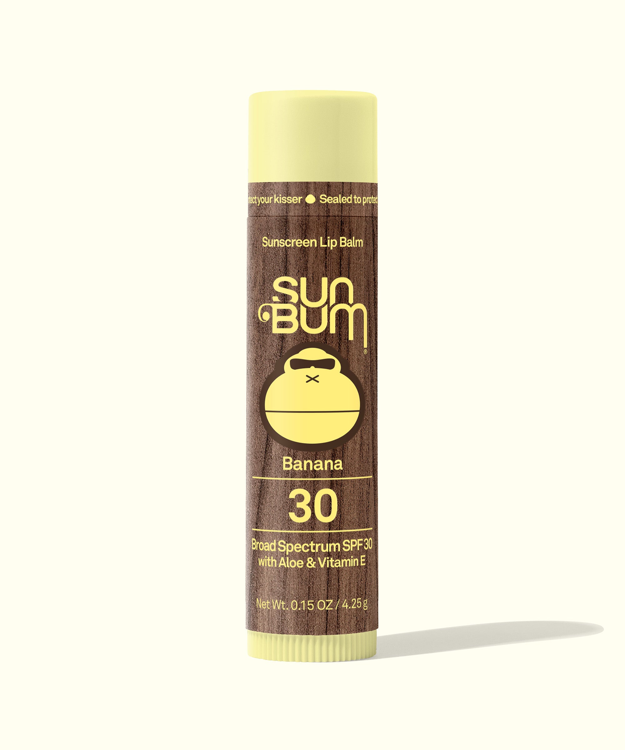Original SPF 30 Sunscreen Lip Balm - Banana with Aloe and Vitamin E to protect and moisturize lips all day, Sun Bum.