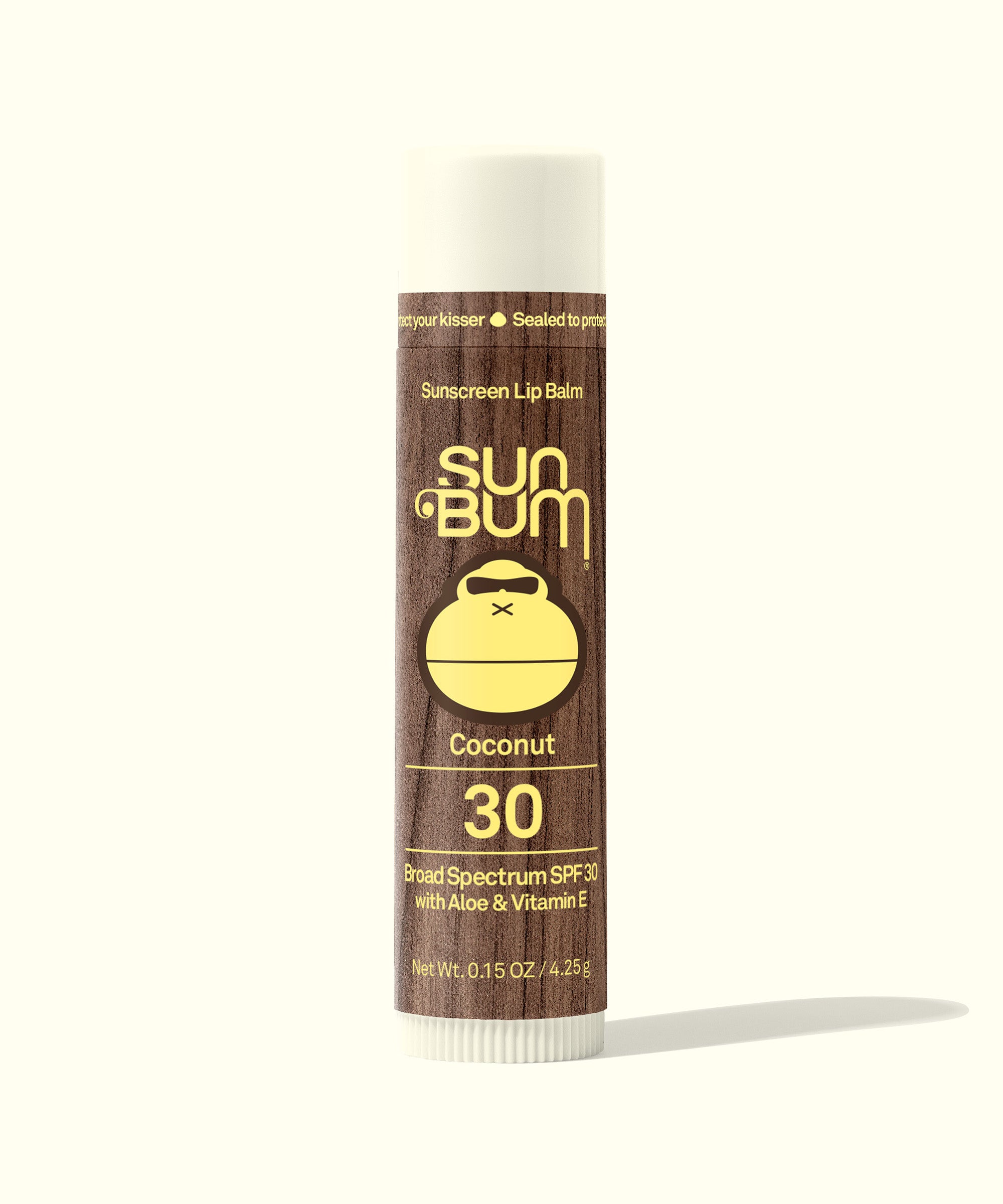 Original SPF 30 Sunscreen Lip Balm with Aloe and Vitamin E in Coconut flavor by Sun Bum.