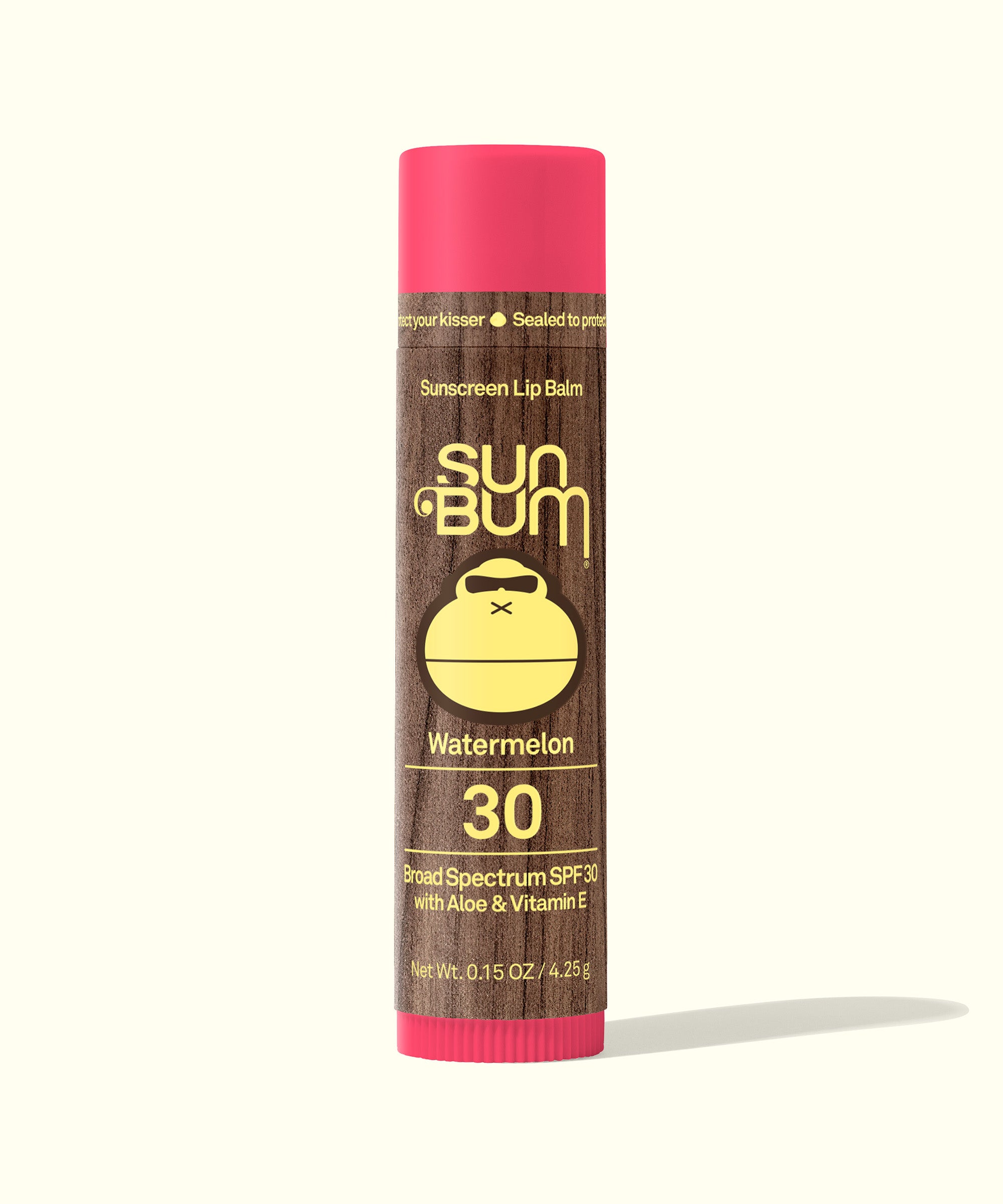 "Original SPF 30 Sunscreen Lip Balm - Watermelon flavor with Aloe and Vitamin E for all-day moisture and protection, Sun Bum"