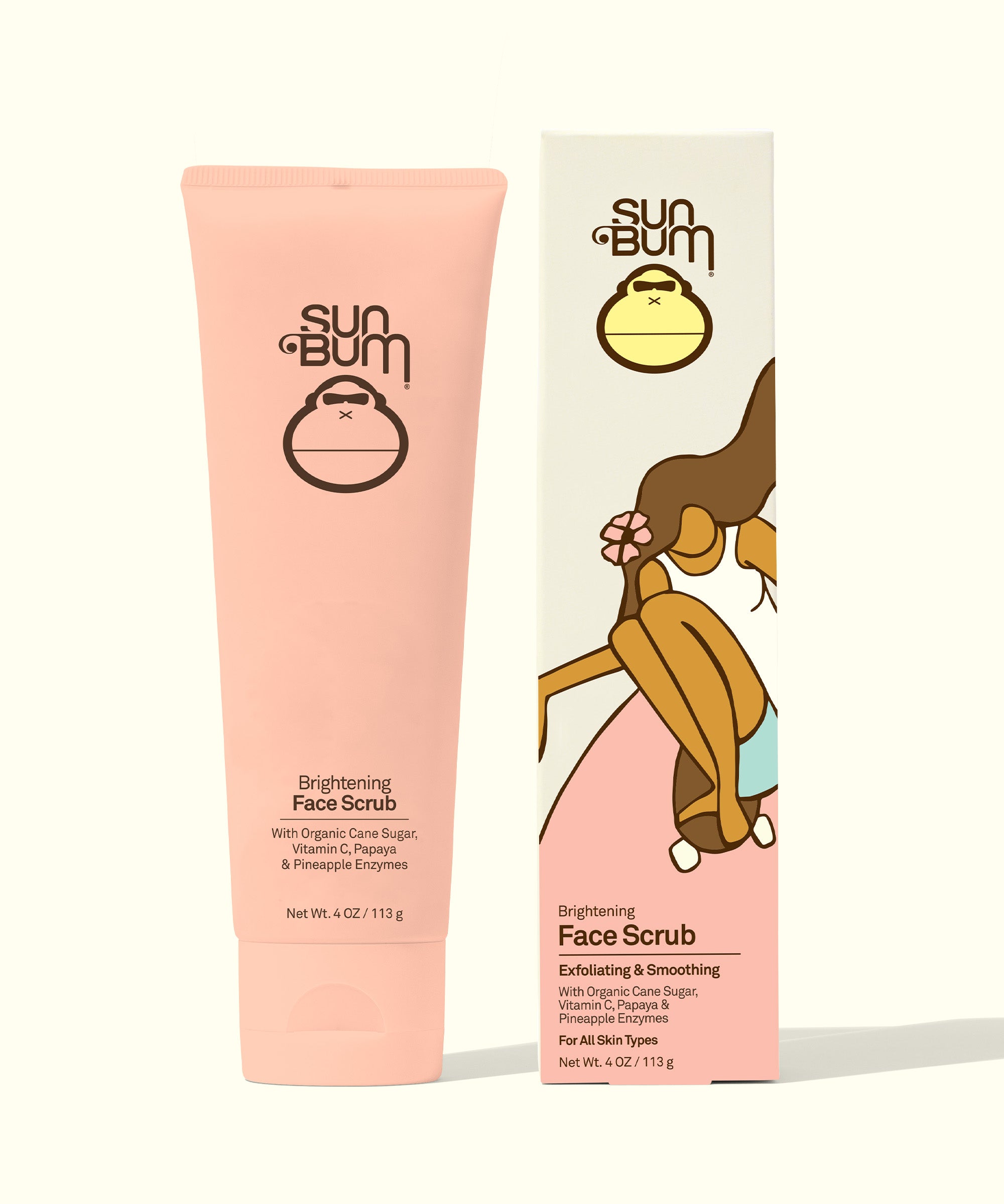 Brightening Face Scrub with Organic Cane Sugar, Papaya & Pineapple Enzymes by Sun Bum.