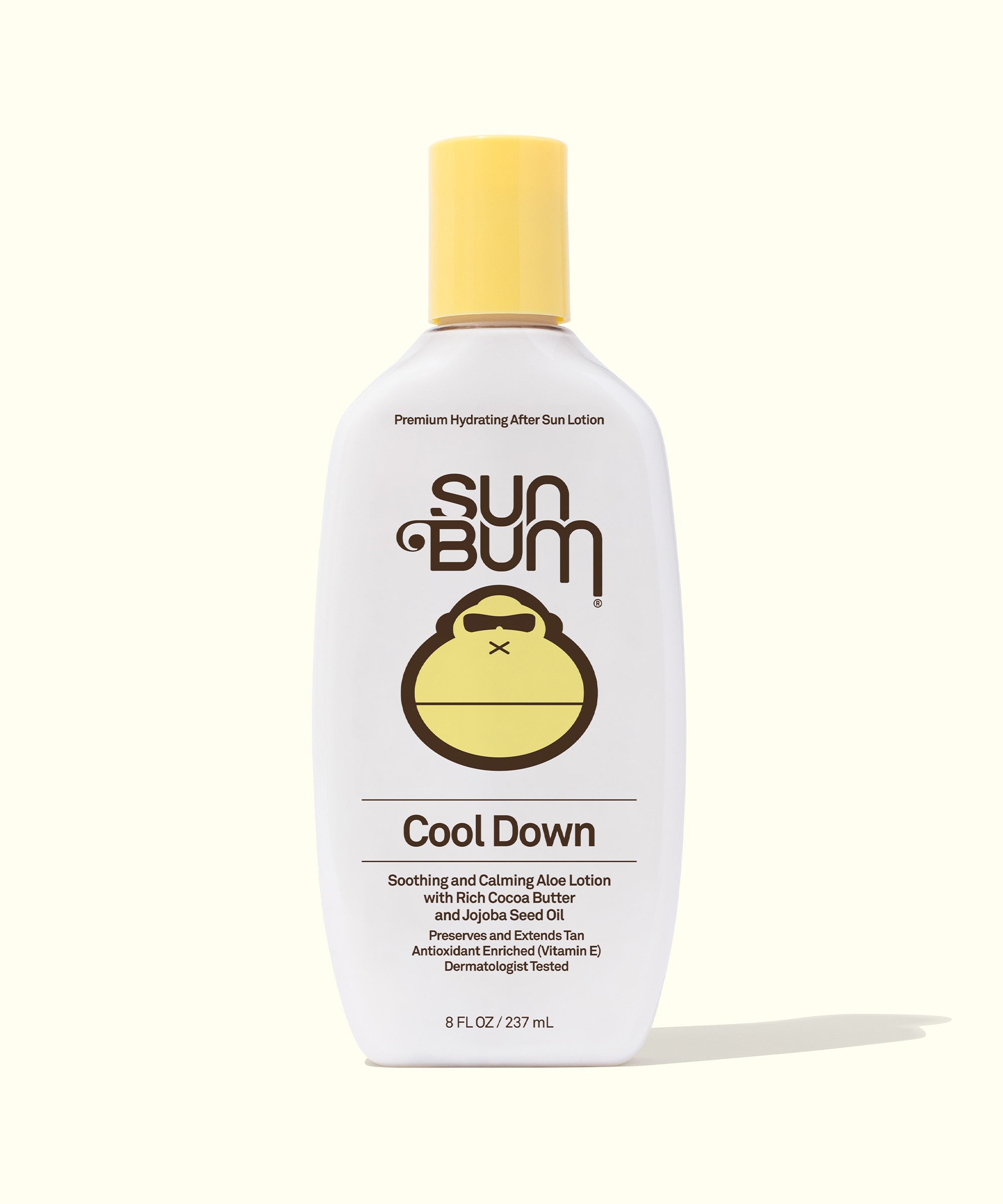 After Sun Cool Down Lotion with soothing Aloe and Vitamin E, perfect for sunburn relief. Sun Bum
