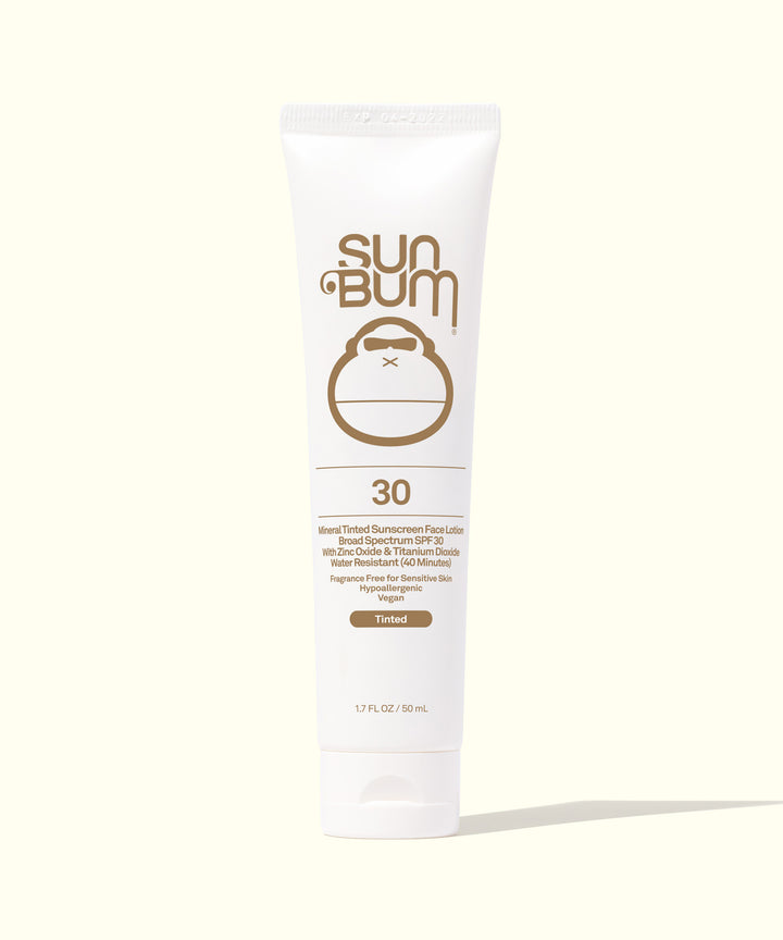 Tinted Mineral SPF 30 Sunscreen Face Lotion - Fragrance Free, lightweight primer, matte finish, Sun Bum.