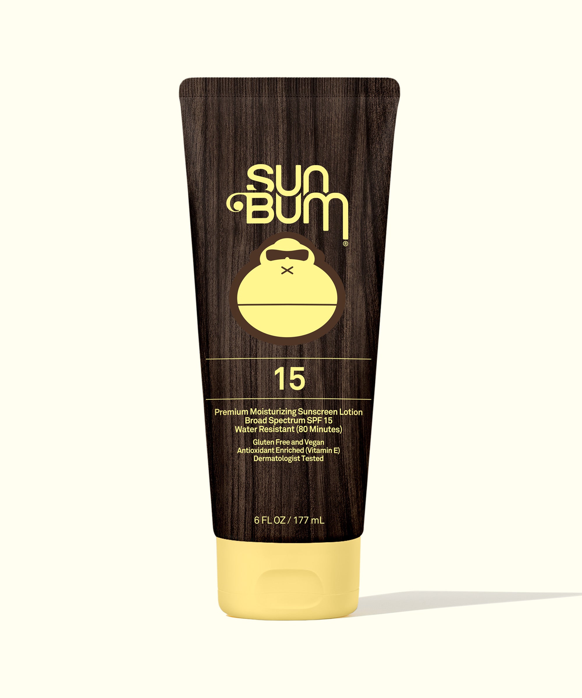 Bottle of Original SPF 15 Sunscreen Lotion by Sun Bum.
