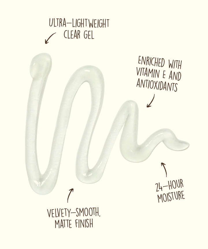 Ultra-lightweight clear gel with a velvety-smooth, matte finish, enriched with Vitamin E and antioxidants for 24-hour moisture. Sun Bum.